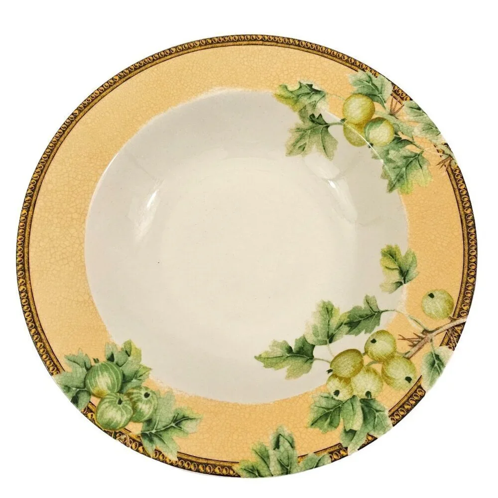 PTS International Interiors Newbury Stoneware Rimmed Soup Salad Bowls – Set of 2